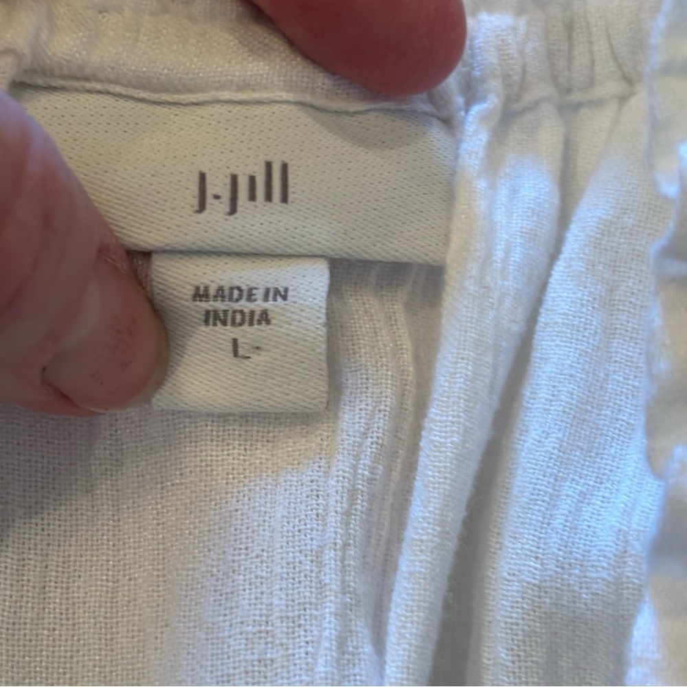 J. Jill Embroidered Boho Peasant Floral Tunic, Large, Beachy Gauzy Cottagecore - Picture 13 of 14
